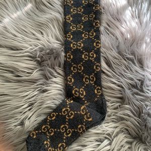 GG Lamé black & gold shimmering long socks